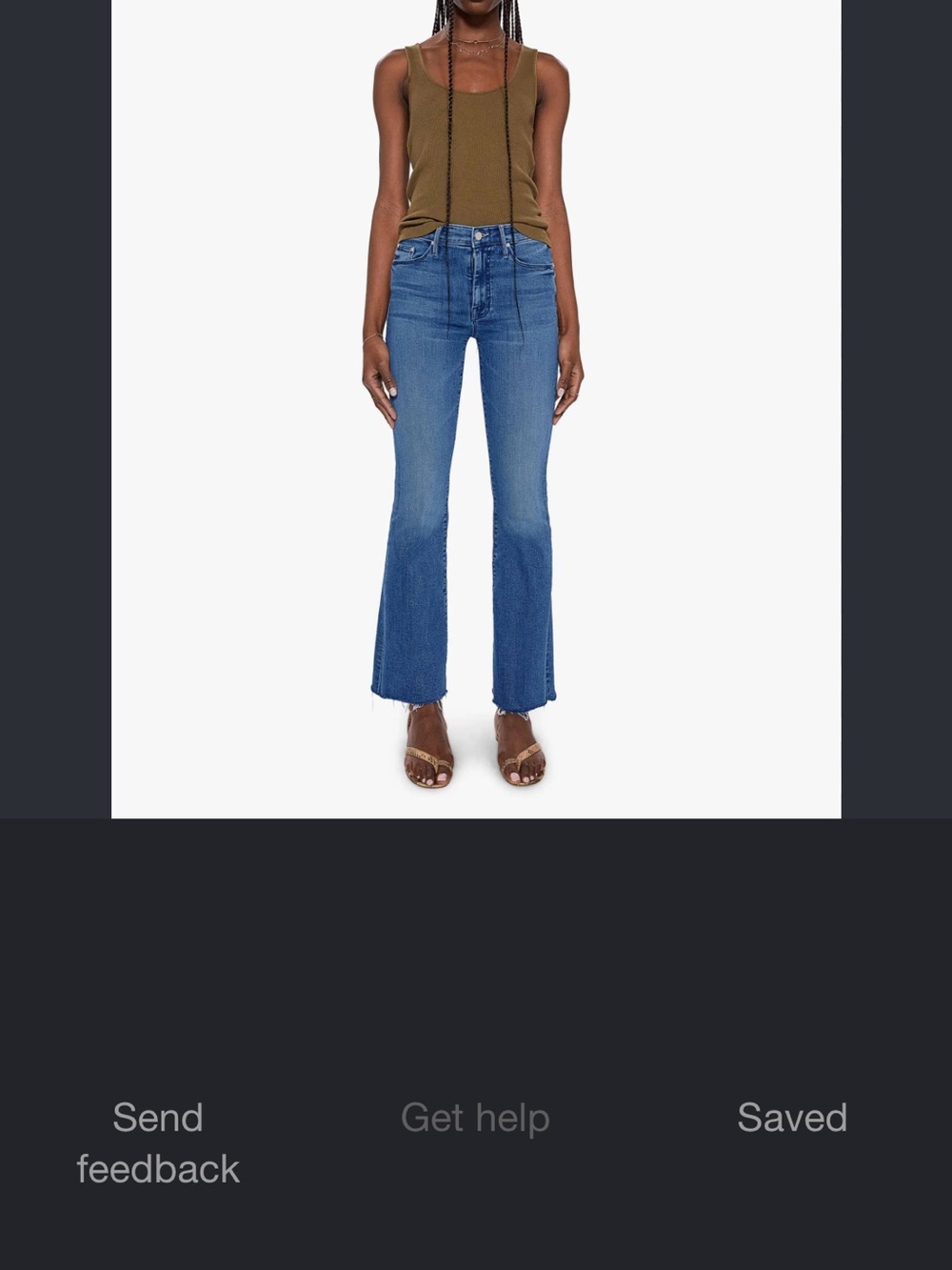 MOTHER Light Blue Flare Jeans with Frayed Hem